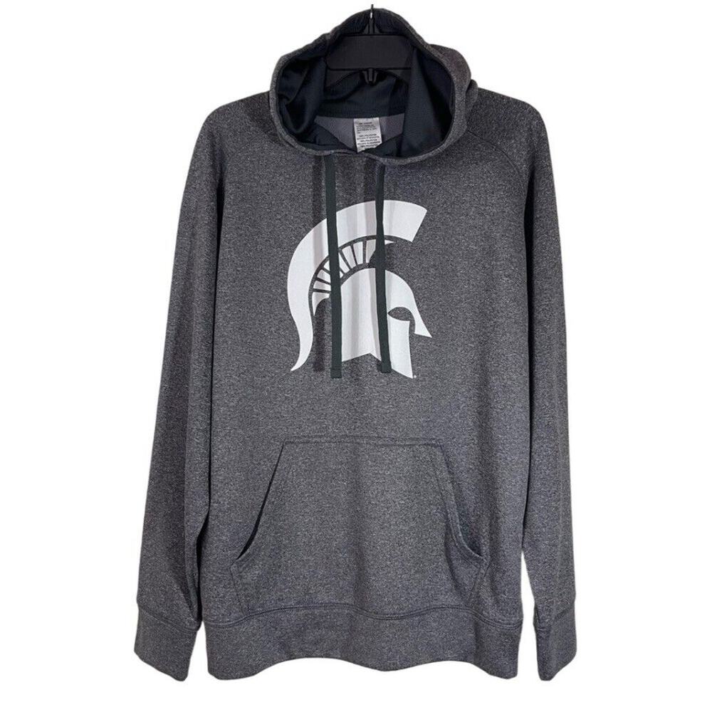 Michigan State MSU Spartans Hoodie Mens M Gray Pull Over Universty College
